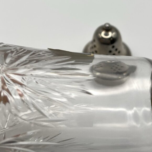 Vintage Edinburgh Scotland Crystal Muffineer Sugar Shaker Cut Glass Silverplated - Picture 9 of 11